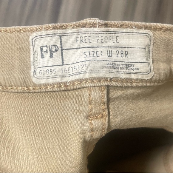 Free People Tan Denim Skinny Jeans Size W 28 R - Picture 6 of 8